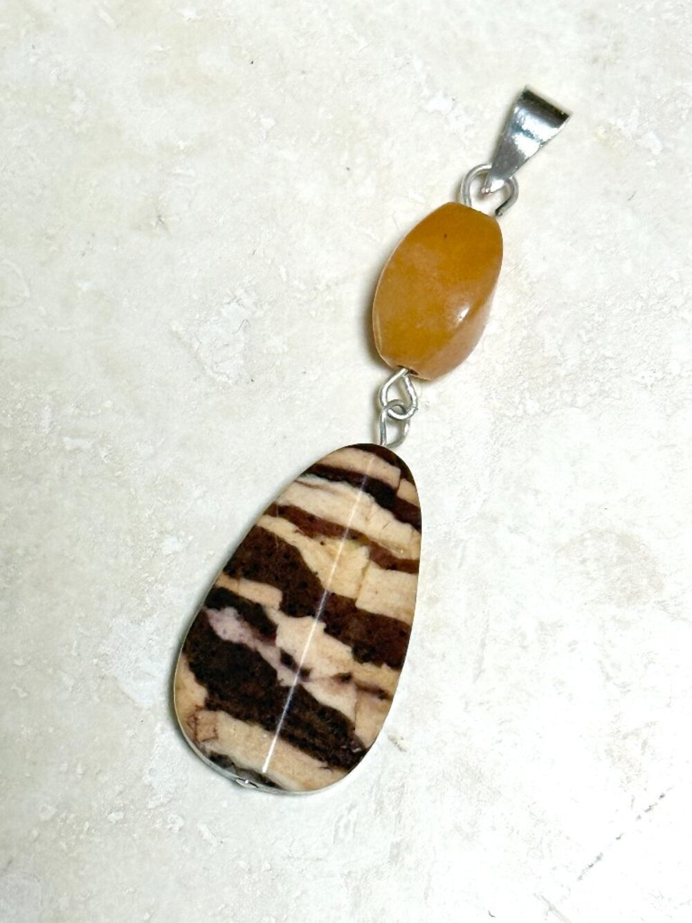 2/$20, Genuine Zebra Jasper Pendant, Large Natural Gemstone Pendant